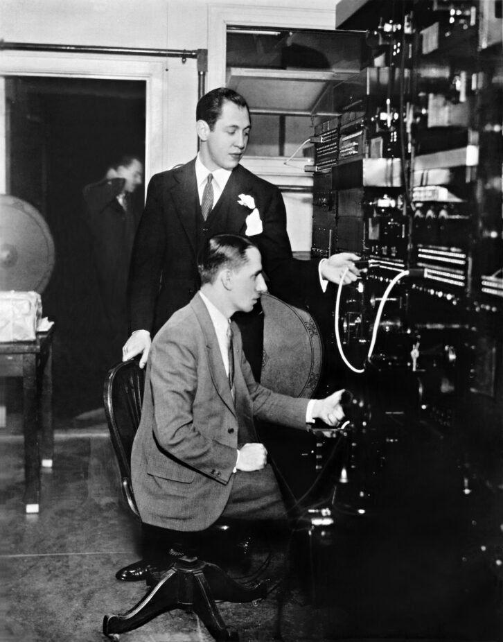 January 1929: Columbia Broadcasting System President William S. Paley completes a circuit feeding the West Coast, turning CBS into a national network for the first time.
