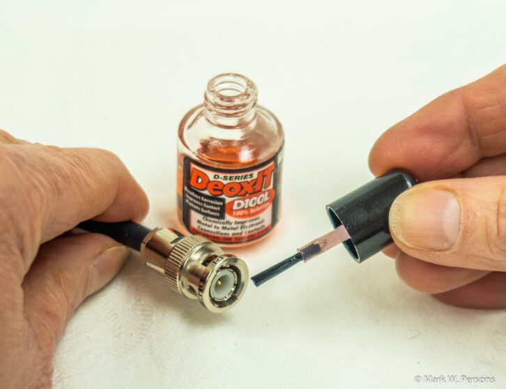 Fig. 5: Use Caig DeoxIT on a BNC connector.