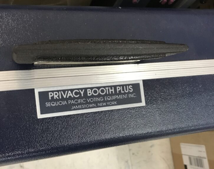 Voting booth label