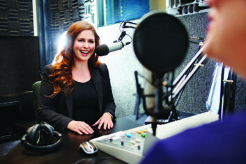 woman in recording studio