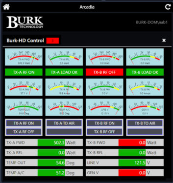 Burk Technology Arcadia, broadcast remote control systems