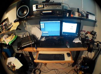 Alan Peterson's temporary basement studio