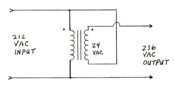 Boost transformer circuit to raise contactor voltage