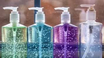 Colorful image of hand sanitizers