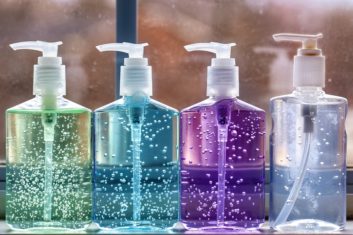 Colorful image of hand sanitizers