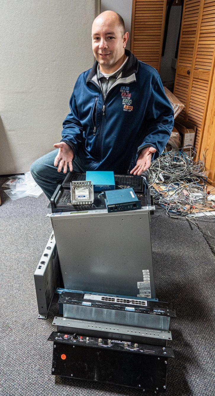 Fig. 9 Station manager Sean-Bjeck showed off some of the damaged equipment