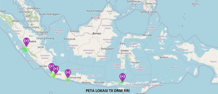 RRI new DRM FM transmitting stations in Java, Timor and West Sumatra. 