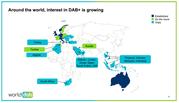 WorldDAB Progress Map