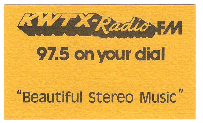 KWTX-FM--Promotional business card--circa 1979