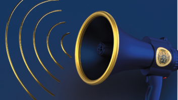 image of a bullhorn with an FCC logo