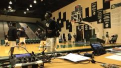 The Comrex Access NX Portable at courtside, supporting live coverage of a Stetson University basketball game.