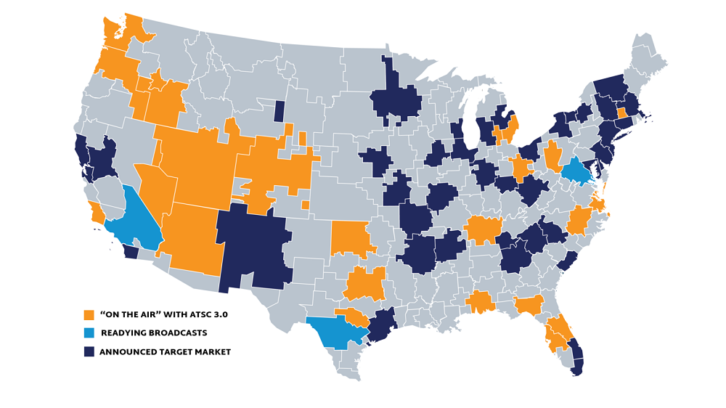 ATSC map of Next-Gen TV rollout