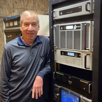 Mike Martin, KQAL, with Nautel transmitter