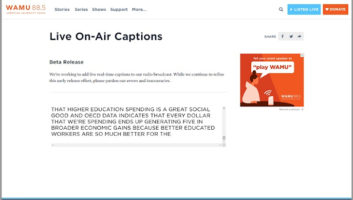 ENCO, enCaption4, WAMU, radio program captioning