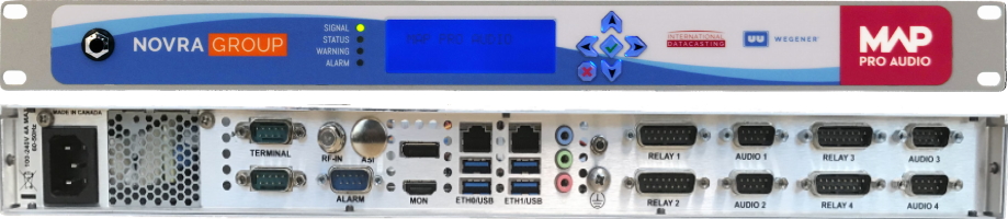 International Datacasting, IDC, Novra Group, MAP Pro Audio, satellite program receivers, satellite downlink