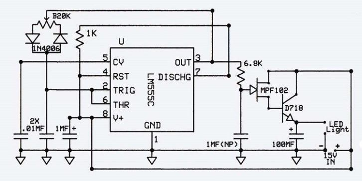 Schematic for Frank Hertel's dimming circuit