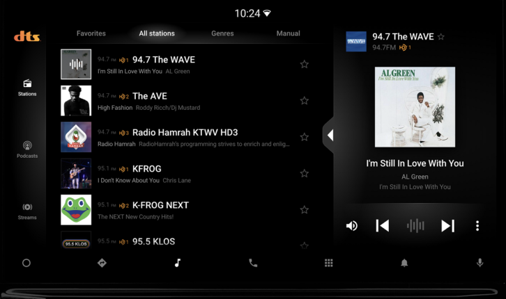 Proposed infotainment display for Android Automotive from NAB Pilot project