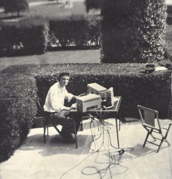Oliver Berliner mixes a remote broadcast at the Veterans Hospital in West Los Angeles in a 1950 photo.