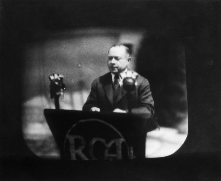 David Sarnoff at the 1939 World's Fair in the debut of television broadcasting