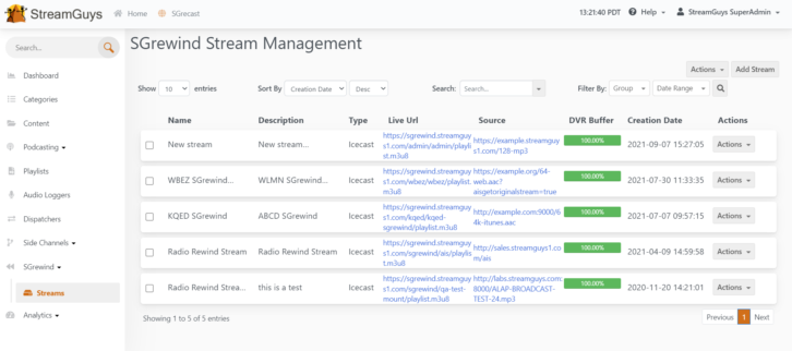 The SGRewind Management Module