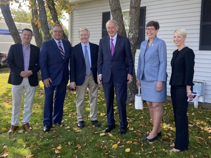 State Sen. Patrick O’Connor; Alan Chartrand, iHeartMedia; Dan Rea, WBZ NewsRadio 1030; U.S. Sen. Edward Markey; State Rep. Joan Meschino; Hull Board of Selectmen Chair Jennifer Constable