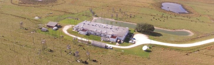 An aerial view of the WRMI shortwave facility from its website.