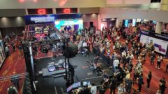 A view of a lobby of the Las Vegas Convention Center with NAB Show crowds