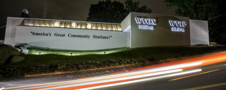 WVOX WVIP building at night