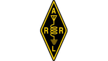The diamond-shaped logo of the American Radio Relay League, with yellow letters and electronic symbols including an antenna