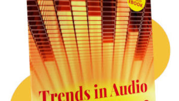 Cover image of the Radio World ebook Trends in Audio Processing 2022, with a concept image of audio level meters