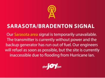 A message on the WJIS website saying the station was off the air due to Hurricane Ian