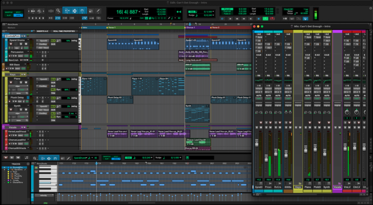User screen of Pro Tools Intro digital audio workstation
