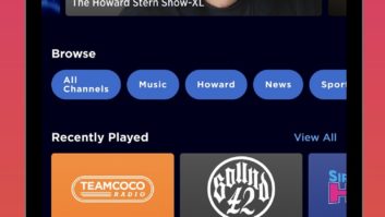 Content discovery screen of the updated SiriusXM mobile app showing a simplified and streamlined layout