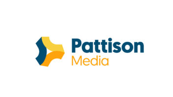 Pattison Media logo with company name in blue and yellow shades