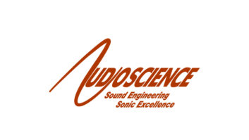 AudioScience company logo, with the name in orange text on white