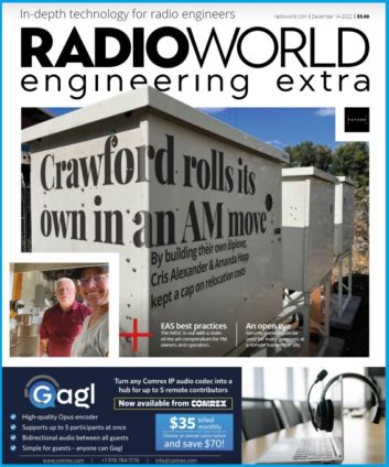 Cover of Radio World Engineering Extra issue of December 14 2022 with a photo of a home-brew antenna tuning unit