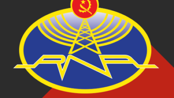 Logo of Radio Nacional de Angola, a stylized broadcast tower with the letters RNA spelled out by its base