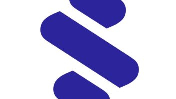 Logo of Sounder, a blue abstract figure on a white background