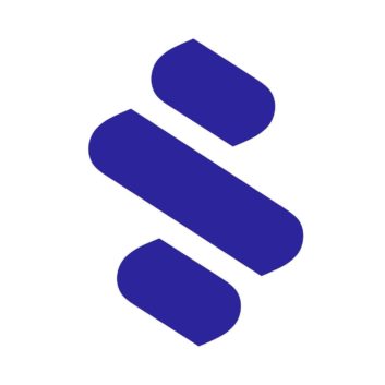Logo of Sounder, a blue abstract figure on a white background
