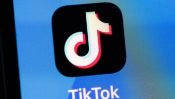 TikTok logo seen on the screen of an iPhone