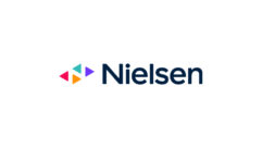 Nielsen corporate logo with four multicolored triangles and the company name