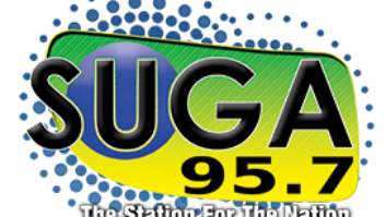 Colorful logo of WSGD "Suga 95.7"