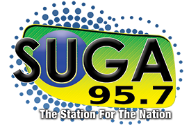 Colorful logo of WSGD "Suga 95.7"