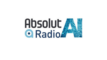 Logo of Absolut Radio AI with the letters AI in a stylized font that suggests high technology