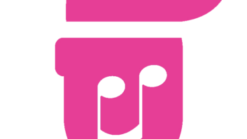 Logo of "I Like Music," a stylized human head in pink, with musical notes in the face