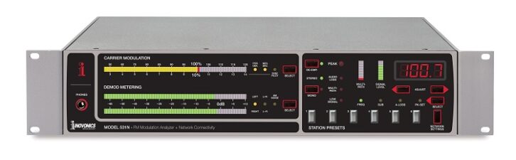 Inovonics 531N modulation monitor front panel