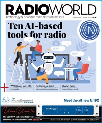 Cover of Radio World with a cartoon about the growing influence of articial intelligence