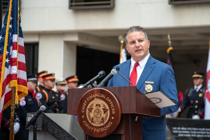 Florida CFO Jimmy Patronis at a podium of a public event in a photo from the governmental website