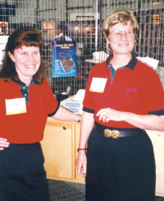 Lynn Cheney stands with colleague Kris Specht at a convention in an undated photo