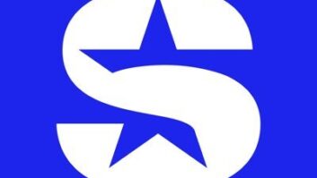 Logo of SiriusXM, a stylized white letter S with a star shape, against a blue background